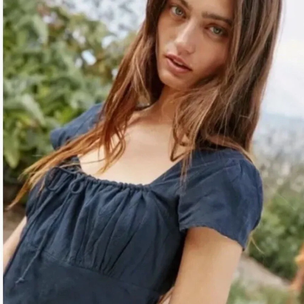 Free People Midi Dress Cap Sleeves